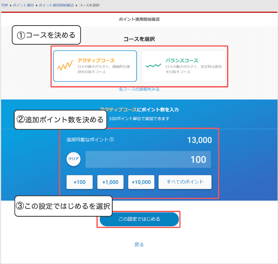 ポイント運用手順2